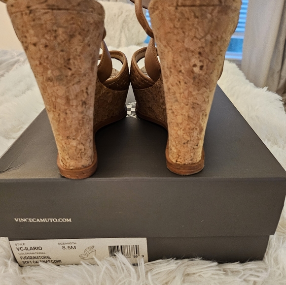 Vince Camuto High Heeled Cork Sandals - Picture 8 of 8